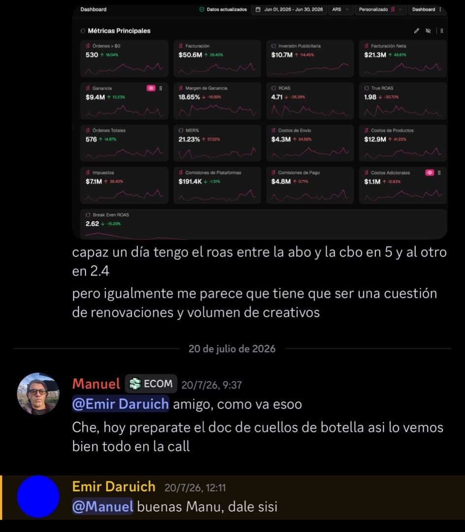 Tablero mensual de un cliente y la preparación del documento de cuellos de botella para la llamada